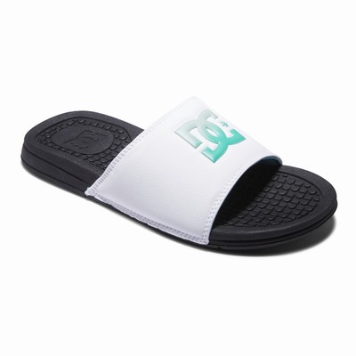 DC Bolsa Slides Men's Black/White Sandals Australia Online WQG-017